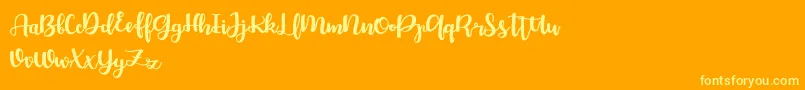 Bellco FREE Font – Yellow Fonts on Orange Background