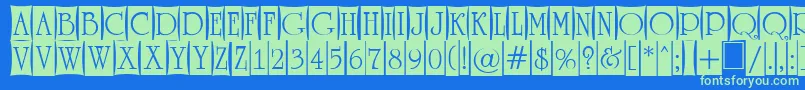 ARomanusttlcmd4cb Font – Green Fonts on Blue Background