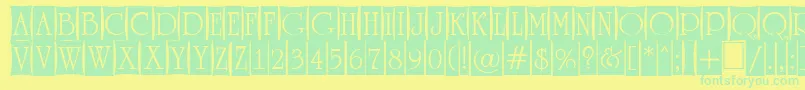 ARomanusttlcmd4cb Font – Green Fonts on Yellow Background