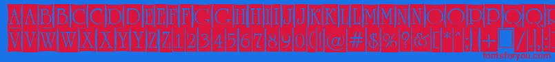 ARomanusttlcmd4cb Font – Red Fonts on Blue Background