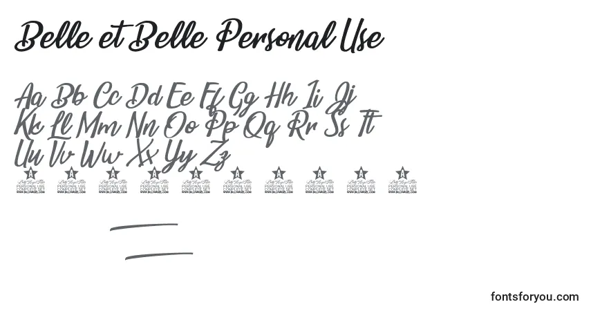 Belle et Belle Personal Use Font – alphabet, numbers, special characters