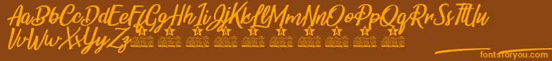 Belle et Belle Personal Use Font – Orange Fonts on Brown Background