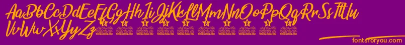 Belle et Belle Personal Use Font – Orange Fonts on Purple Background