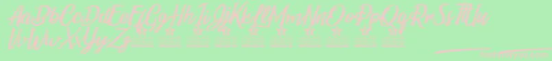 Belle et Belle Personal Use Font – Pink Fonts on Green Background