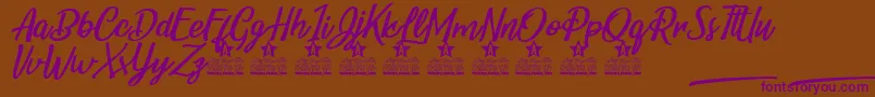 Belle et Belle Personal Use Font – Purple Fonts on Brown Background