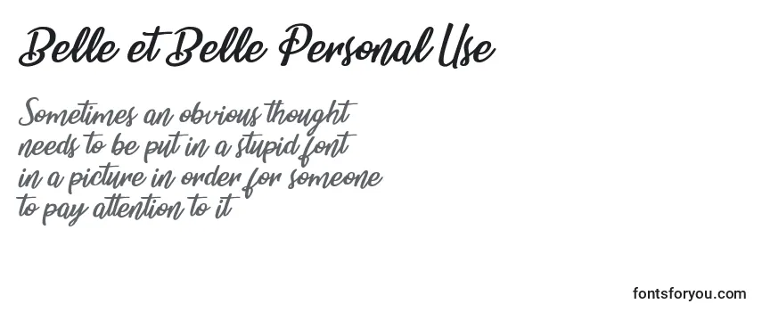 Belle et Belle Personal Use Font