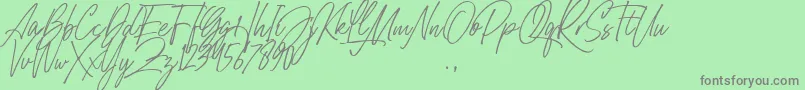 Belle Hamilton Font – Gray Fonts on Green Background