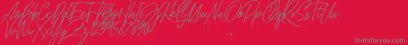 Belle Hamilton Font – Gray Fonts on Red Background