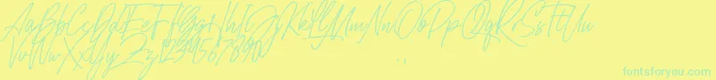 Czcionka Belle Hamilton – zielone czcionki na żółtym tle