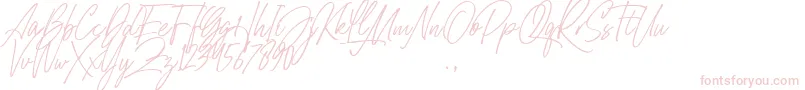 Belle Hamilton-Schriftart – Rosa Schriften auf weißem Hintergrund