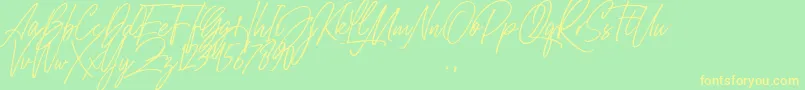 Belle Hamilton-fontti – keltaiset fontit vihreällä taustalla
