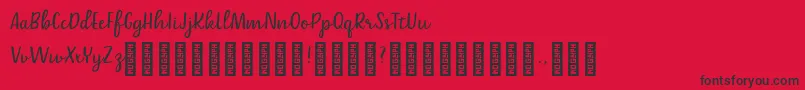 Belle Helene DEMO Script-Schriftart – Schwarze Schriften auf rotem Hintergrund