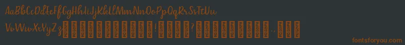 フォントBelle Helene DEMO Script – 黒い背景に茶色のフォント