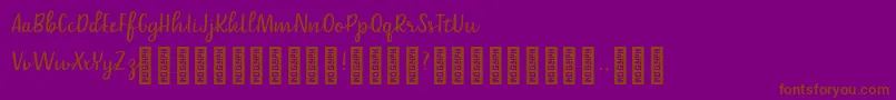 Fonte Belle Helene DEMO Script – fontes marrons em um fundo roxo
