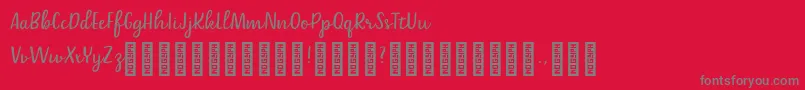 Czcionka Belle Helene DEMO Script – szare czcionki na czerwonym tle