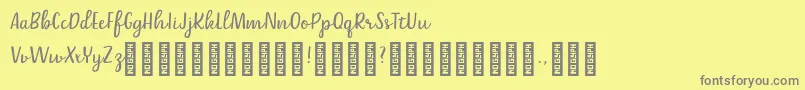 フォントBelle Helene DEMO Script – 黄色の背景に灰色の文字