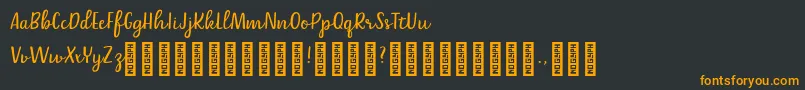 フォントBelle Helene DEMO Script – 黒い背景にオレンジの文字