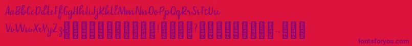 Belle Helene DEMO Script Font – Purple Fonts on Red Background