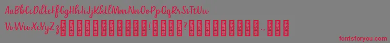 Belle Helene DEMO Script-Schriftart – Rote Schriften auf grauem Hintergrund