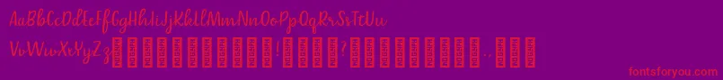 Belle Helene DEMO Script Font – Red Fonts on Purple Background