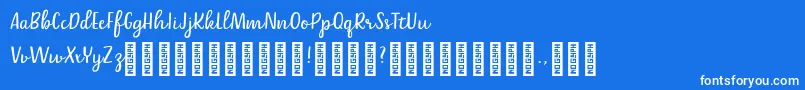 Belle Helene DEMO Script Font – White Fonts on Blue Background