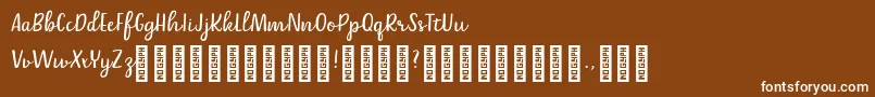 Belle Helene DEMO Script Font – White Fonts on Brown Background