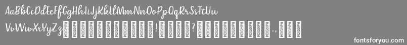 Belle Helene DEMO Script-Schriftart – Weiße Schriften auf grauem Hintergrund