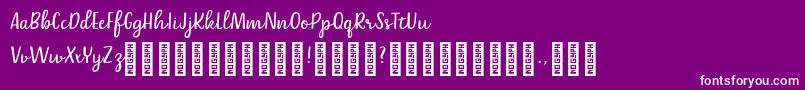 Belle Helene DEMO Script Font – White Fonts on Purple Background