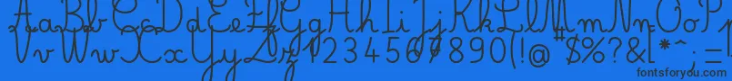 Шрифт BelleAllureCE Gros – чёрные шрифты на синем фоне