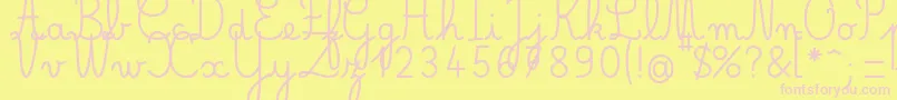 BelleAllureCE Gros Font – Pink Fonts on Yellow Background