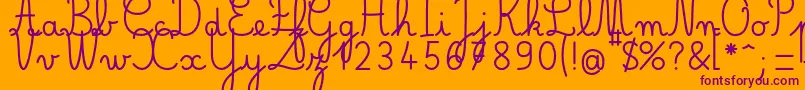 BelleAllureCE Gros-Schriftart – Violette Schriften auf orangefarbenem Hintergrund