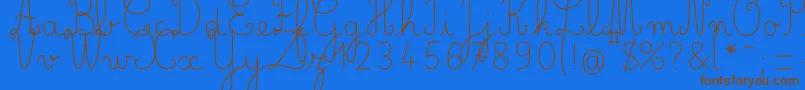 BelleAllureCM Fin Font – Brown Fonts on Blue Background