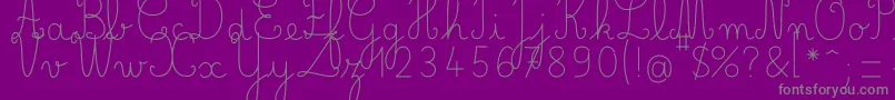 BelleAllureCM Fin-Schriftart – Graue Schriften auf violettem Hintergrund