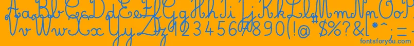 BelleAllureCM Gros Font – Blue Fonts on Orange Background