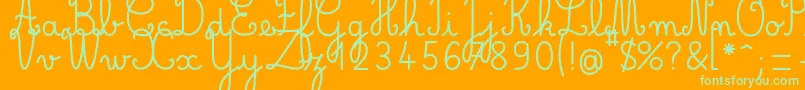BelleAllureCM Gros Font – Green Fonts on Orange Background