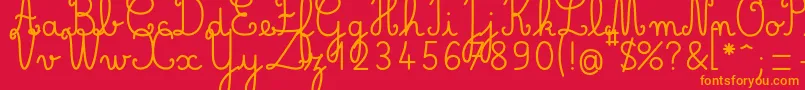 BelleAllureCM Gros Font – Orange Fonts on Red Background