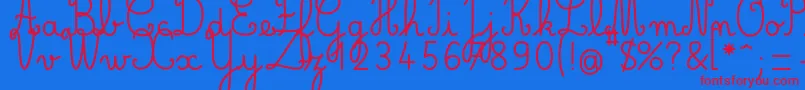 フォントBelleAllureCM Gros – 赤い文字の青い背景