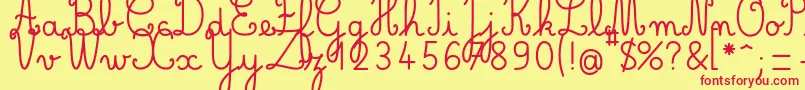 BelleAllureCM Gros Font – Red Fonts on Yellow Background