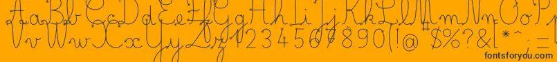 BelleAllureDuctus Fin-Schriftart – Schwarze Schriften auf orangefarbenem Hintergrund