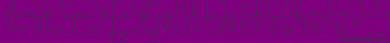 BelleAllureDuctus Fin-Schriftart – Schwarze Schriften auf violettem Hintergrund