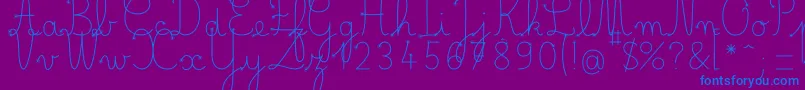 フォントBelleAllureDuctus Fin – 紫色の背景に青い文字