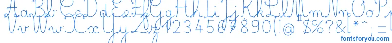 フォントBelleAllureDuctus Fin – 白い背景に青い文字