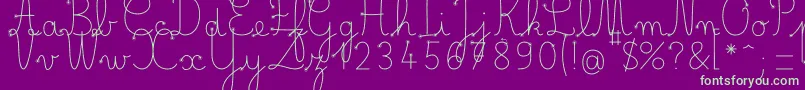 BelleAllureDuctus Fin Font – Green Fonts on Purple Background