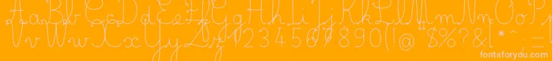 BelleAllureDuctus Fin-Schriftart – Rosa Schriften auf orangefarbenem Hintergrund