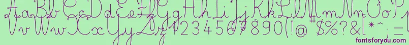 BelleAllureDuctus Fin Font – Purple Fonts on Green Background