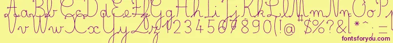 Шрифт BelleAllureDuctus Fin – фиолетовые шрифты на жёлтом фоне