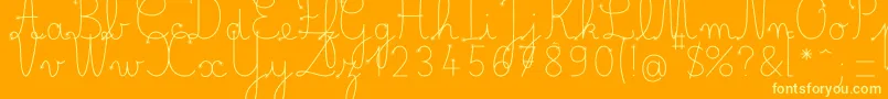 BelleAllureDuctus Fin-Schriftart – Gelbe Schriften auf orangefarbenem Hintergrund