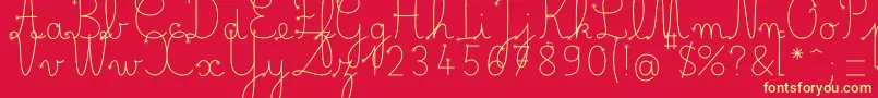 BelleAllureDuctus Fin-fontti – keltaiset fontit punaisella taustalla