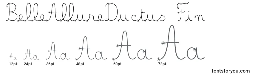 Размеры шрифта BelleAllureDuctus Fin