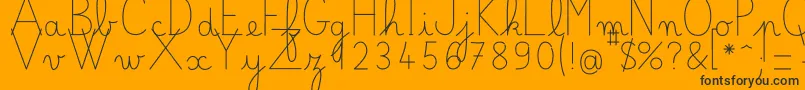 BelleAllureGS Fin-Schriftart – Schwarze Schriften auf orangefarbenem Hintergrund